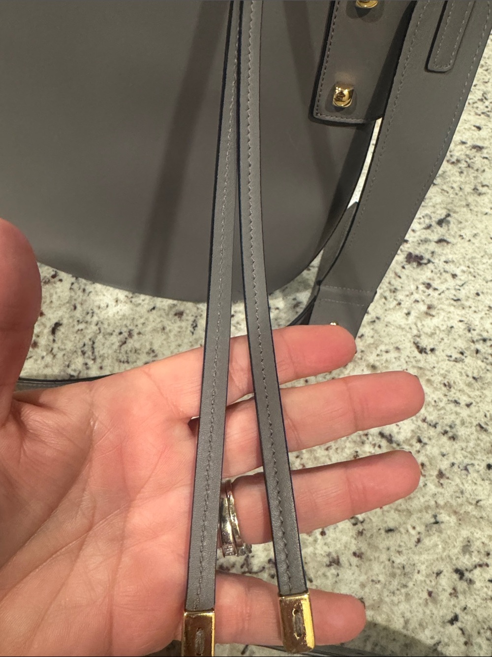 Salvatore Ferragamo Gancini Fiona Fumeé Urban Grey Leather Hobo (COA & receipt) - Picture 10 of 16